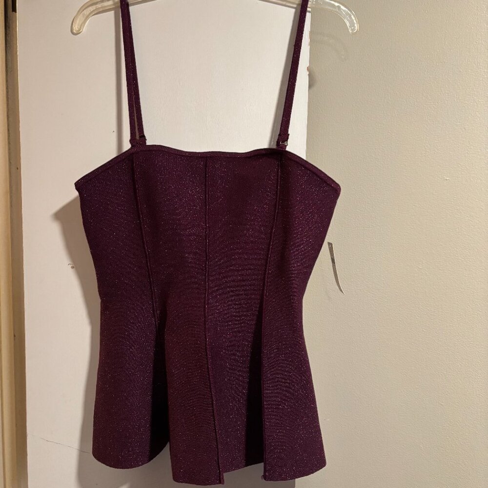 Pilcro Hourglass Sparkly Sweater Mulberry color Tank Size Medium